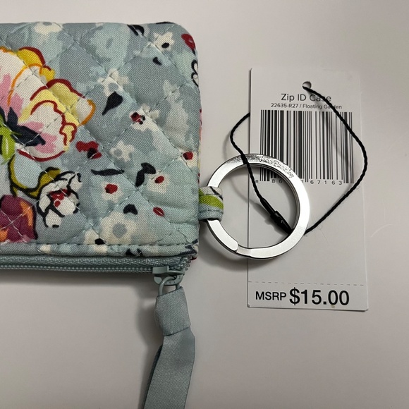 NWT Vera Bradley Floating Garden Zip ID Case and Wide Lanyard Set - Picture 5 of 11